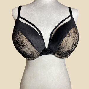 Victoria's Secret Bra Black with Lace Cups Called "Very Sexy"